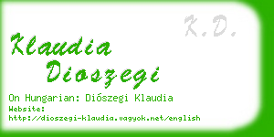 klaudia dioszegi business card