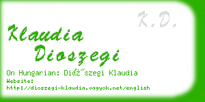 klaudia dioszegi business card